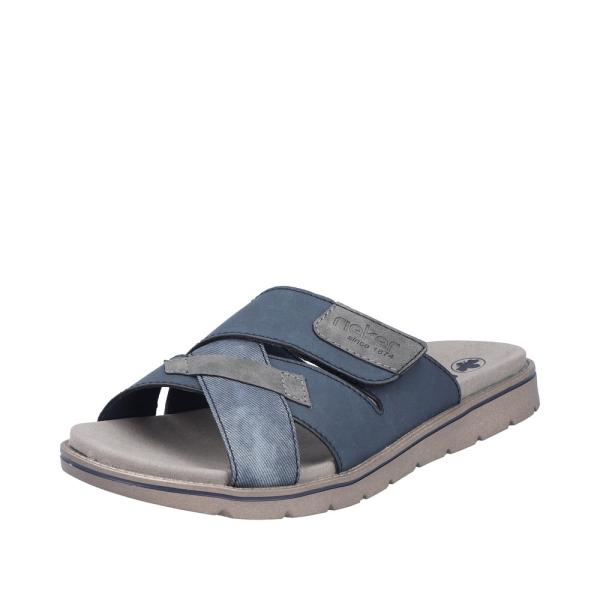 Rieker_Heren_Slippers_Chios_Blauw